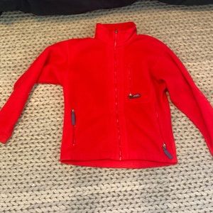 Red Patagonia zip up fleece jacket